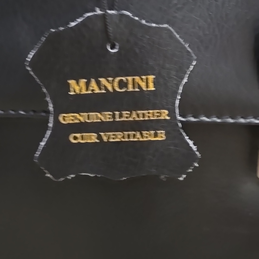 NWT Retro Mancini Elegant/Chic  Black Leather Briefcase - Picture 3 of 12